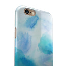 Blue 98 Absorbed Watercolor Texture iPhone 6/6s or 6/6s Plus 2-Piece Hybrid INK-Fuzed Case