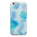 Blue 98 Absorbed Watercolor Texture iPhone 6/6s or 6/6s Plus 2-Piece Hybrid INK-Fuzed Case