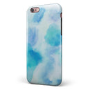 Blue 98 Absorbed Watercolor Texture iPhone 6/6s or 6/6s Plus 2-Piece Hybrid INK-Fuzed Case