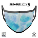 Blue 98 Absorbed Watercolor Texture - Made in USA Mouth Cover Unisex Anti-Dust Cotton Blend Reusable & Washable Face Mask with Adjustable Sizing for Adult or Child