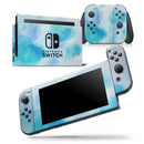 Blue 98 Absorbed Watercolor Texture - Skin Wrap Decal for Nintendo Switch Lite Console & Dock - 3DS XL - 2DS - Pro - DSi - Wii - Joy-Con Gaming Controller