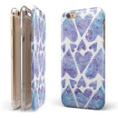 Blue Abstract Inverted Hearts iPhone 6/6s or 6/6s Plus 2-Piece Hybrid INK-Fuzed Case