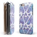Blue Abstract Inverted Hearts iPhone 6/6s or 6/6s Plus 2-Piece Hybrid INK-Fuzed Case