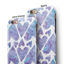 Blue Abstract Inverted Hearts iPhone 6/6s or 6/6s Plus 2-Piece Hybrid INK-Fuzed Case