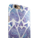 Blue Abstract Inverted Hearts iPhone 6/6s or 6/6s Plus 2-Piece Hybrid INK-Fuzed Case