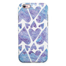 Blue Abstract Inverted Hearts iPhone 6/6s or 6/6s Plus 2-Piece Hybrid INK-Fuzed Case