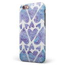 Blue Abstract Inverted Hearts iPhone 6/6s or 6/6s Plus 2-Piece Hybrid INK-Fuzed Case