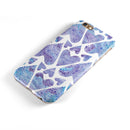 Blue Abstract Inverted Hearts iPhone 6/6s or 6/6s Plus 2-Piece Hybrid INK-Fuzed Case