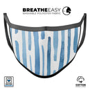 Blue Abstract WaterColor Strokes - Made in USA Mouth Cover Unisex Anti-Dust Cotton Blend Reusable & Washable Face Mask with Adjustable Sizing for Adult or Child
