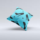 Blue & Black High-Heel Pattern V12 Ink-Fuzed Decorative Throw Pillow
