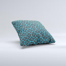 Blue Black Spirals Pattern ink-Fuzed Decorative Throw Pillow