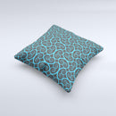 Blue Black Spirals Pattern ink-Fuzed Decorative Throw Pillow