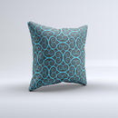 Blue Black Spirals Pattern ink-Fuzed Decorative Throw Pillow