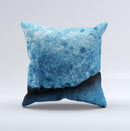 Blue Broken Concrete ink-Fuzed Decorative Throw Pillow