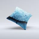 Blue Broken Concrete ink-Fuzed Decorative Throw Pillow