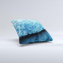 Blue Broken Concrete ink-Fuzed Decorative Throw Pillow