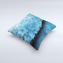 Blue Broken Concrete ink-Fuzed Decorative Throw Pillow