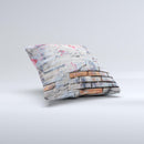 Blue Chipped Graffiti Wall ink-Fuzed Decorative Throw Pillow