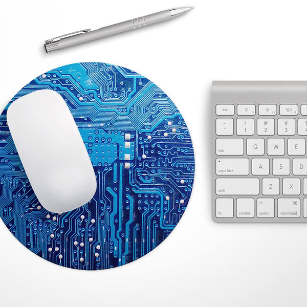 Blue Circuit Board V1// WaterProof Rubber Foam Backed Anti-Slip Mouse Pad for Home Work Office or Gaming Computer Desk