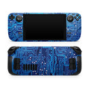 Blue Circuit Board V1 // Full Body Skin Decal Wrap Kit for the Steam Deck handheld gaming computer
