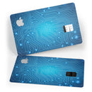 Blue Circuit Board V2 - Premium Protective Decal Skin-Kit for the Apple Credit Card