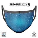Blue Circuit Board V2 - Made in USA Mouth Cover Unisex Anti-Dust Cotton Blend Reusable & Washable Face Mask with Adjustable Sizing for Adult or Child