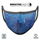 Blue Cirtcuit Board V1 - Made in USA Mouth Cover Unisex Anti-Dust Cotton Blend Reusable & Washable Face Mask with Adjustable Sizing for Adult or Child