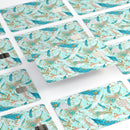 Blue Coral Whispy Feathers - Premium Protective Decal Skin-Kit for the Apple Credit Card