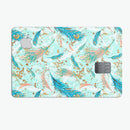 Blue Coral Whispy Feathers - Premium Protective Decal Skin-Kit for the Apple Credit Card
