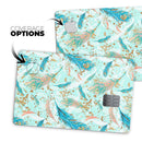 Blue Coral Whispy Feathers - Premium Protective Decal Skin-Kit for the Apple Credit Card
