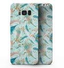 Blue Coral Whispy Feathers - Samsung Galaxy S8 Full-Body Skin Kit