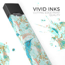 Blue Coral Whispy Feathers - Premium Decal Protective Skin-Wrap Sticker compatible with the Juul Labs vaping device