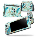 Blue Coral Whispy Feathers - Skin Wrap Decal for Nintendo Switch Lite Console & Dock - 3DS XL - 2DS - Pro - DSi - Wii - Joy-Con Gaming Controller