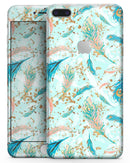 Blue Coral Whispy Feathers - Skin-kit for the iPhone 8 or 8 Plus