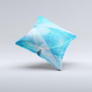 Blue DIstressed Waves ink-Fuzed Decorative Throw Pillow