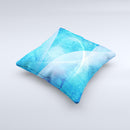Blue DIstressed Waves ink-Fuzed Decorative Throw Pillow