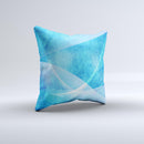 Blue DIstressed Waves ink-Fuzed Decorative Throw Pillow