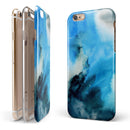 Blue Dark 32 Absorbed Watercolor Texture iPhone 6/6s or 6/6s Plus 2-Piece Hybrid INK-Fuzed Case