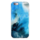 Blue Dark 32 Absorbed Watercolor Texture iPhone 6/6s or 6/6s Plus 2-Piece Hybrid INK-Fuzed Case