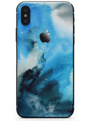 Blue Dark 32 Absorbed Watercolor Texture - iPhone X Skin-Kit