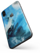 Blue Dark 32 Absorbed Watercolor Texture - iPhone X Skin-Kit