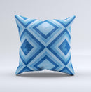 Blue Diamond Pattern ink-Fuzed Decorative Throw Pillow