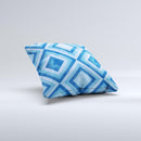 Blue Diamond Pattern ink-Fuzed Decorative Throw Pillow
