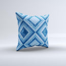 Blue Diamond Pattern ink-Fuzed Decorative Throw Pillow