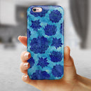 Blue Floral Succulents iPhone 6/6s or 6/6s Plus 2-Piece Hybrid INK-Fuzed Case