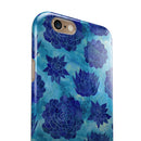 Blue Floral Succulents iPhone 6/6s or 6/6s Plus 2-Piece Hybrid INK-Fuzed Case