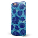 Blue Floral Succulents iPhone 6/6s or 6/6s Plus 2-Piece Hybrid INK-Fuzed Case