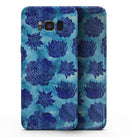Blue Floral Succulents - Samsung Galaxy S8 Full-Body Skin Kit