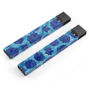 Blue Floral Succulents - Premium Decal Protective Skin-Wrap Sticker compatible with the Juul Labs vaping device
