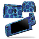 Blue Floral Succulents - Skin Wrap Decal for Nintendo Switch Lite Console & Dock - 3DS XL - 2DS - Pro - DSi - Wii - Joy-Con Gaming Controller